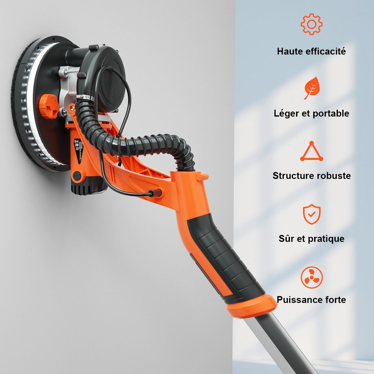 750W Plasterboard Sander with LED Light 6 Variable Speeds 800-1750 rpm -