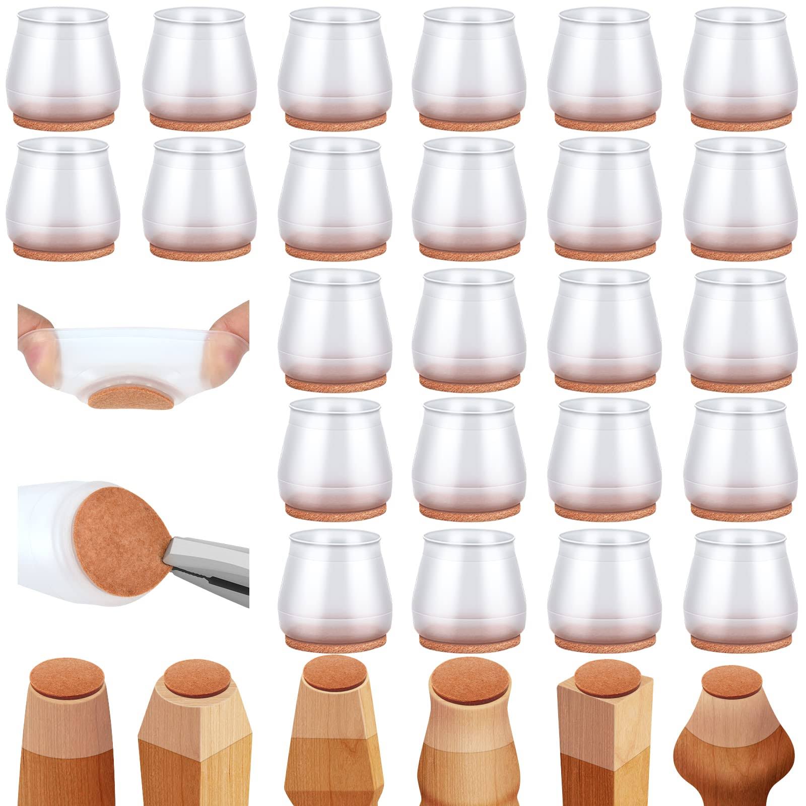 Joeyrras 24pcs Silicone Chair Leg Floor Protectors, Felt Furniture Pads for Hardwood Floors - Product image 1