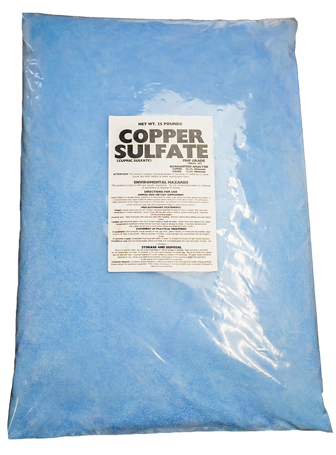 Copper Sulfate Fine Crystals - 25 lb Bag - Product image 1