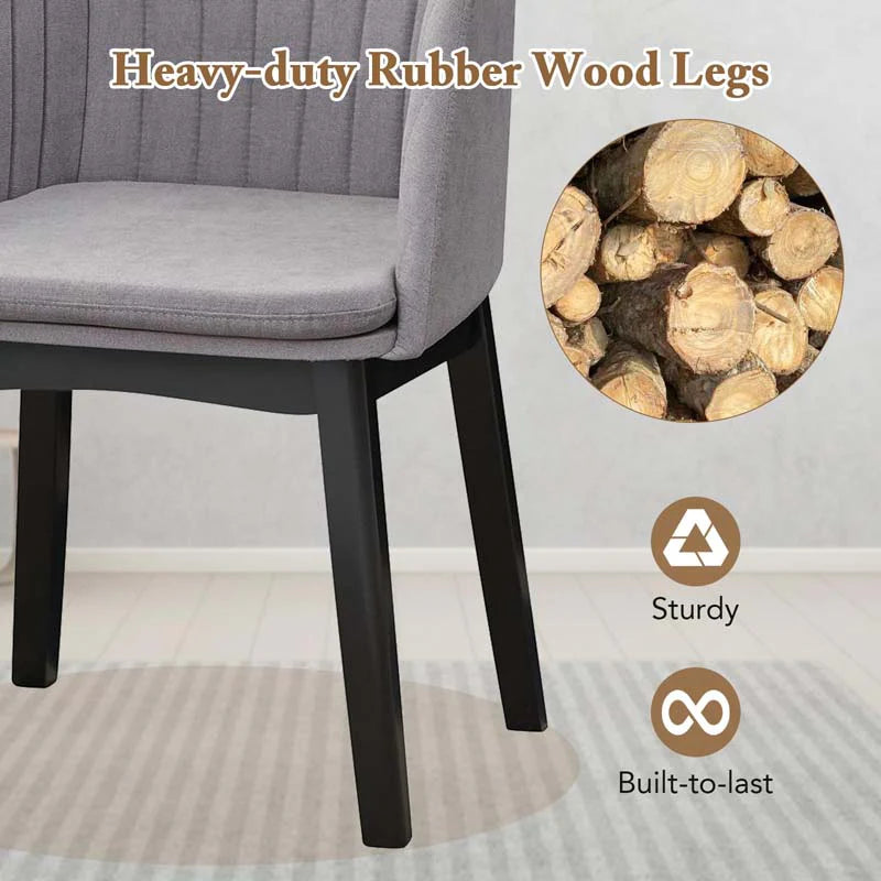 Set of 2/4 Upholstered Velvet Accent Dining Chairs with Curved Backrests, Detachable Cushion - Product image 6