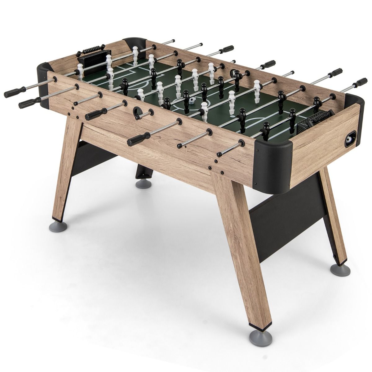 138 cm Foosball Table Arcade Football Game Table 2 Balls 26 Players 2 Score Markers Adjustable Feet -