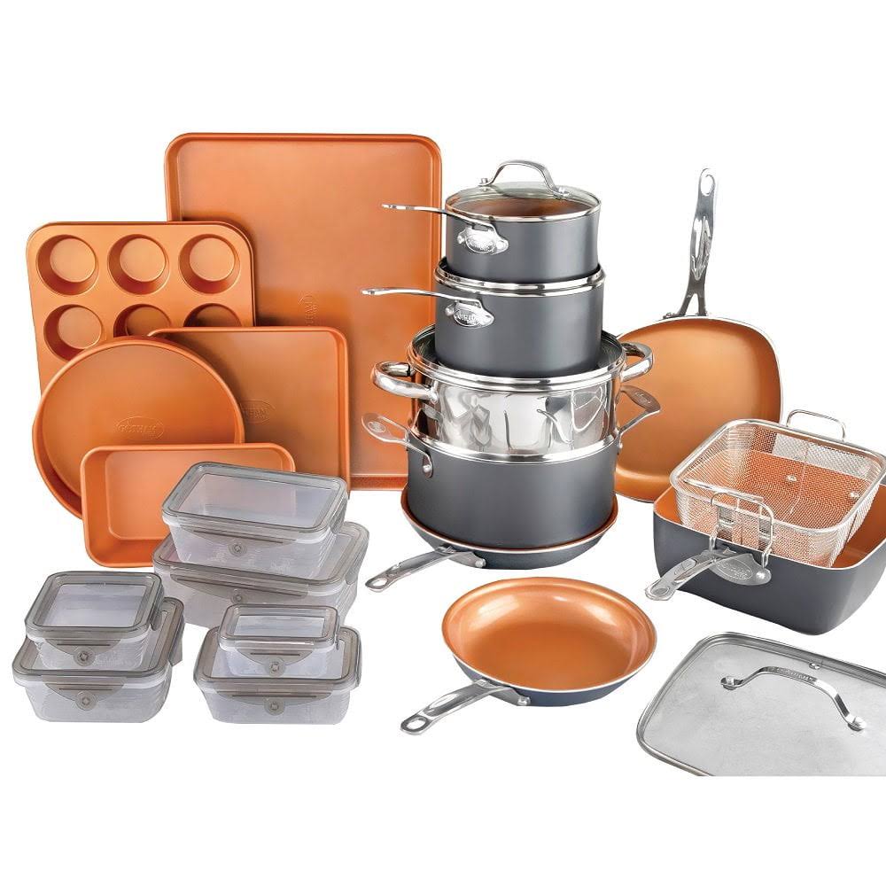 Gotham Steel 32 Piece Cookware Set, Bakeware and Food Storage Set, Nonstick Pots and Pans, Gray - Product image 1