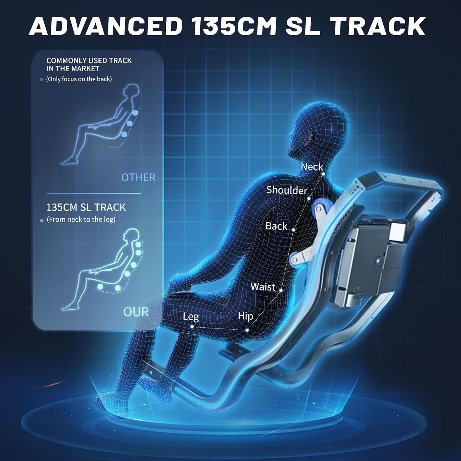 HealthRelife Full Body Massage Chair - Smart Zero Gravity Massage Chair - 3D Robotic Hands with SL Rail - Bluetooth Relaxation Chair - Black
