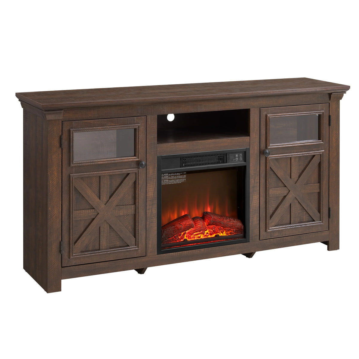 60" Farmhouse Fireplace TV Stand for Tvs up to 70 in, Entertainment Center with 18" Electric Fireplace - Product image 21