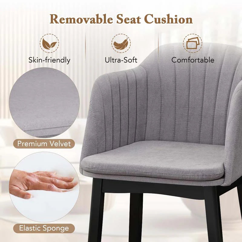Set of 2/4 Upholstered Velvet Accent Dining Chairs with Curved Backrests, Detachable Cushion - Product image 8