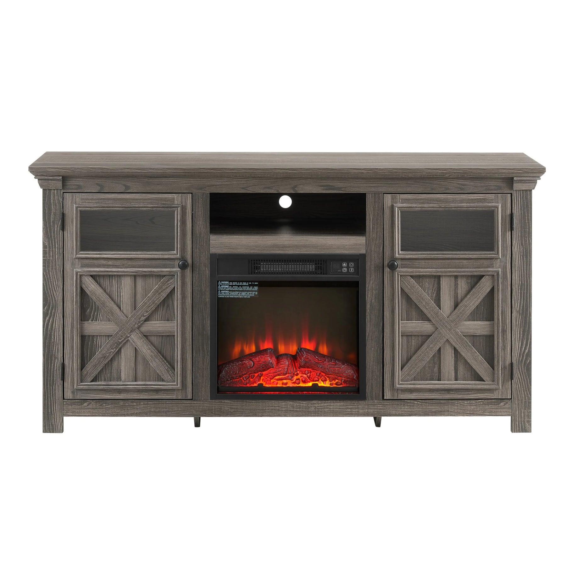 60" Farmhouse Fireplace TV Stand for Tvs up to 70 in, Entertainment Center with 18" Electric Fireplace - Product image 14