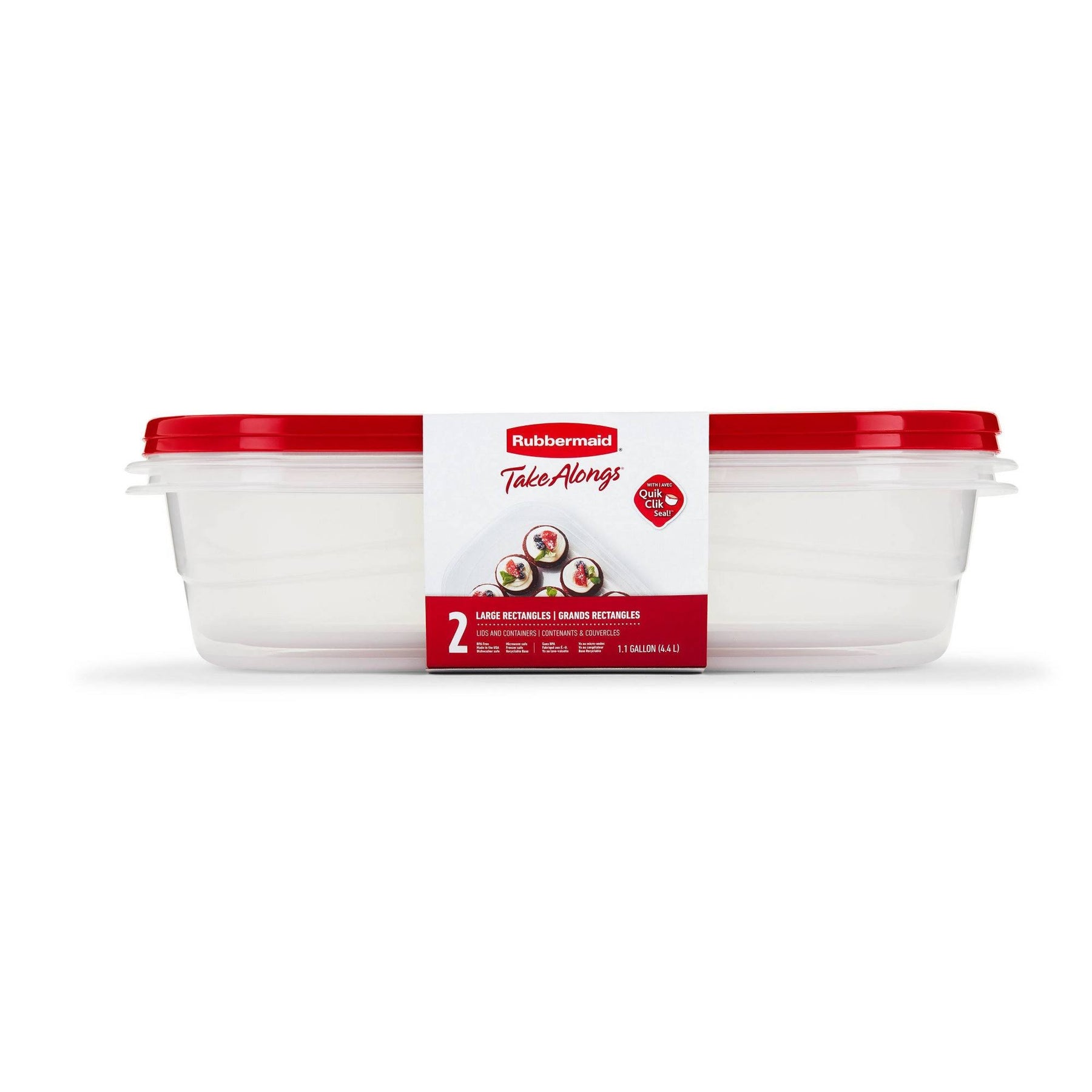 Rubbermaid TakeAlongs Food Storage Container - 1Gal 2pk, Red - Product image 1