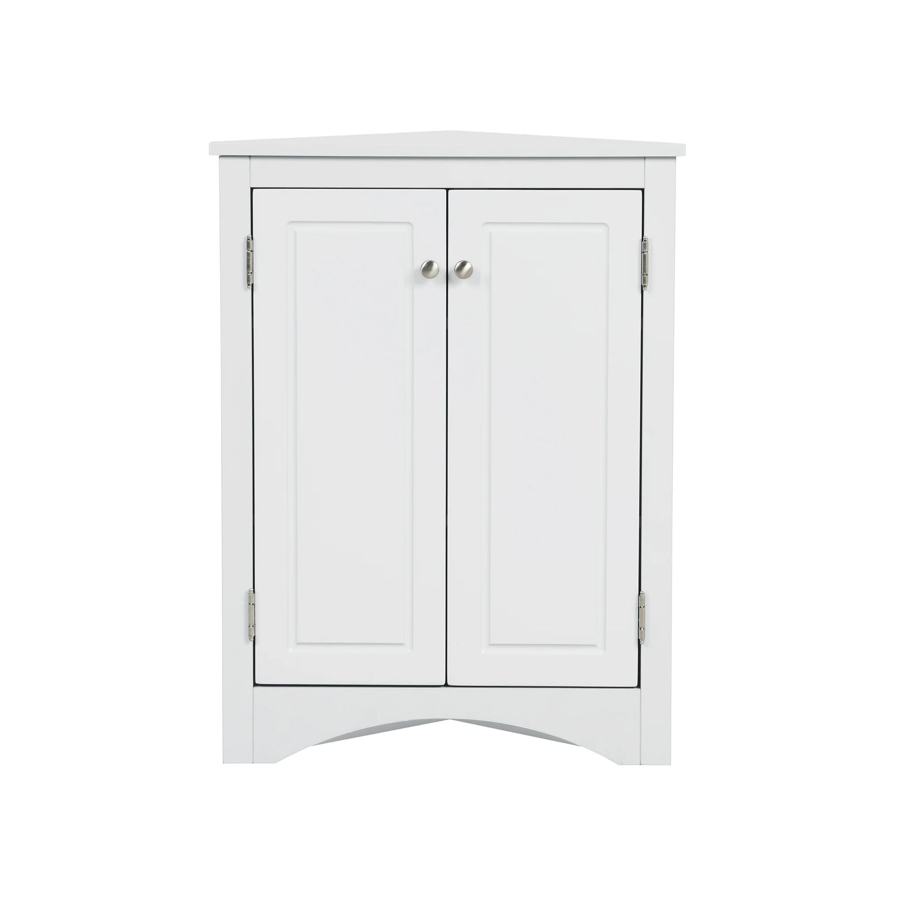 Home Floor Corner Cabinet with Adjustable Shelves and Two Doors, Triangle Bathroom Storage Cabinet - Product image 14