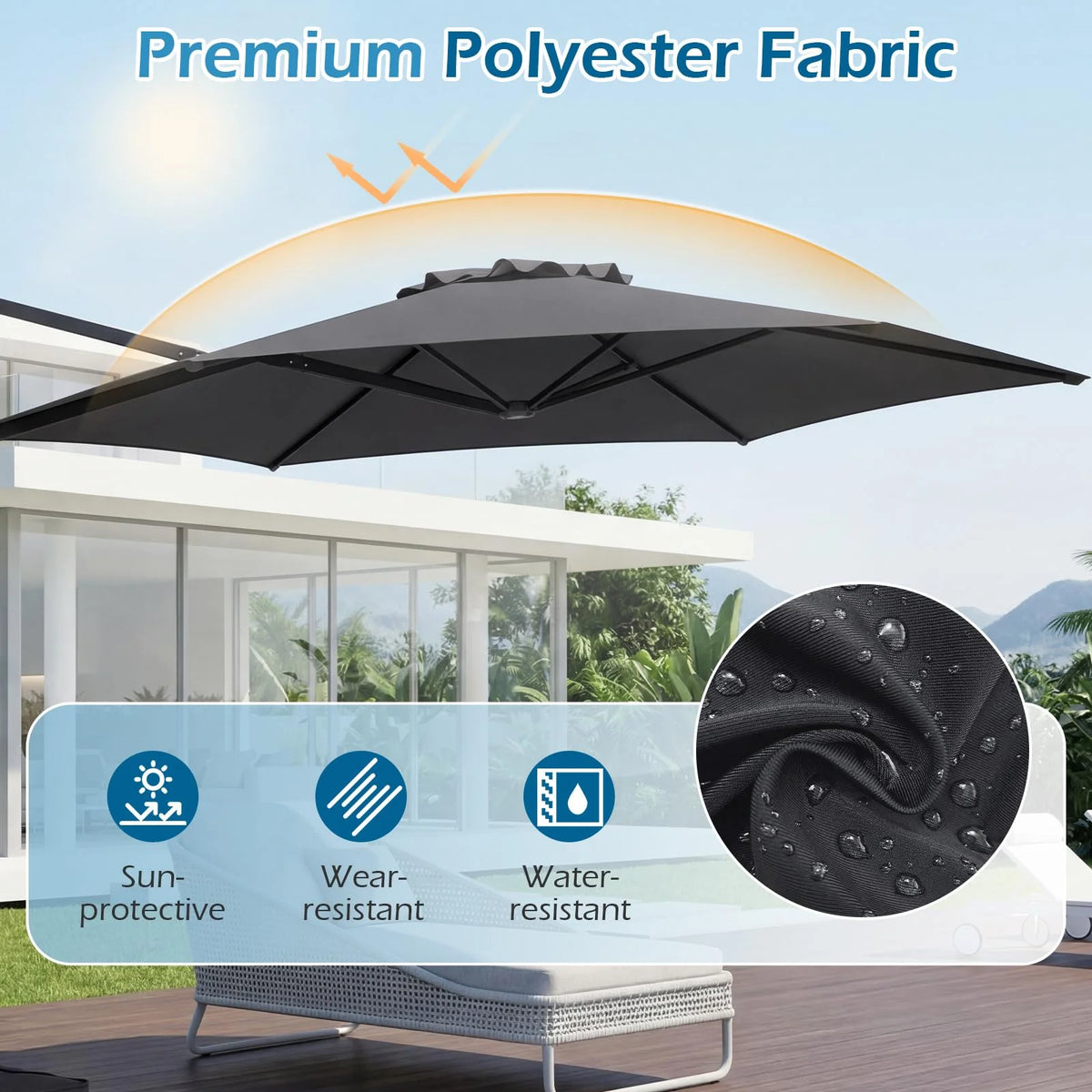 Tangkula 10FT Patio Umbrella Offset Cantilever Outdoor Umbrella - Product image 4