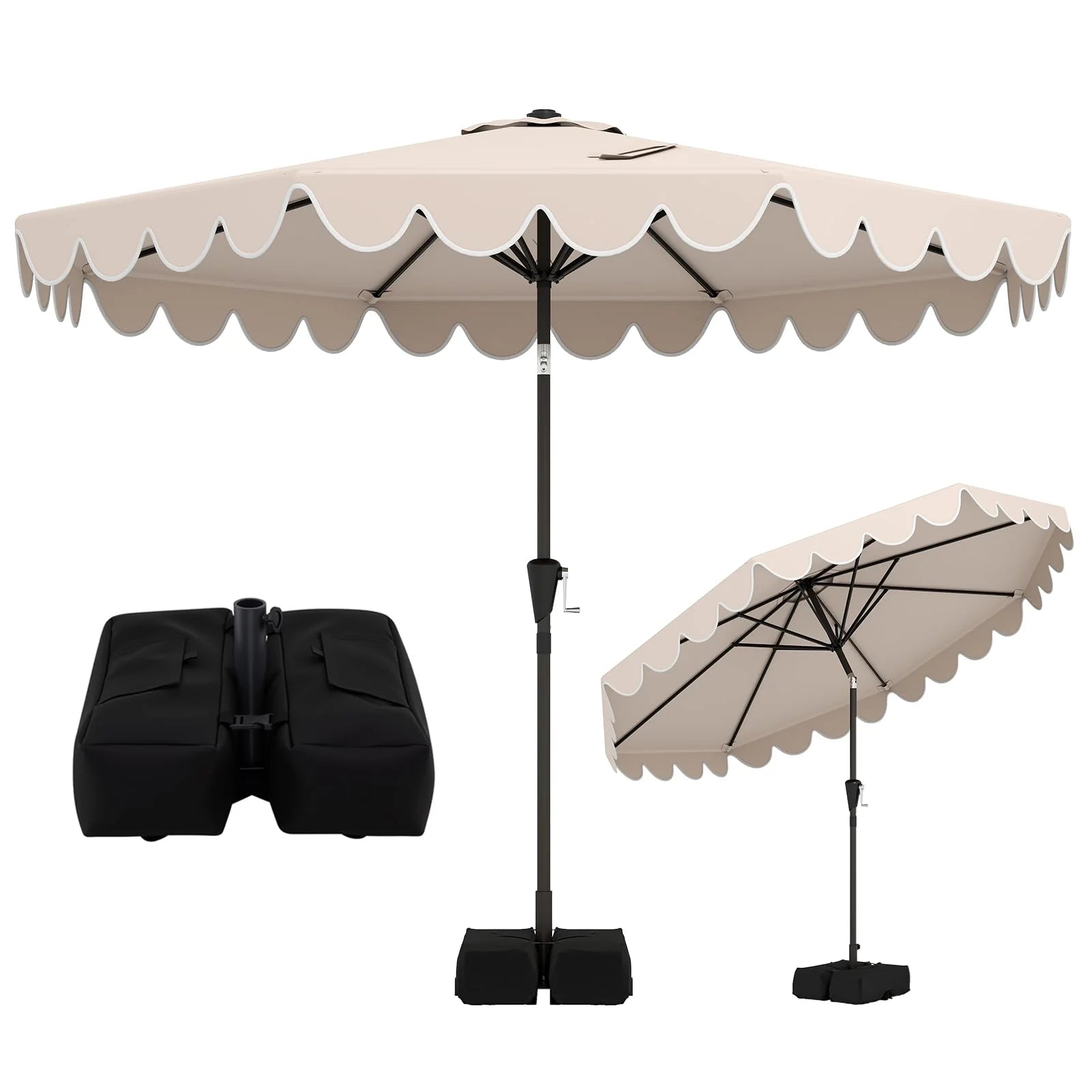 Tangkula 10 FT Patio Umbrella with Base Included with 2 Sandbags - Product image 10