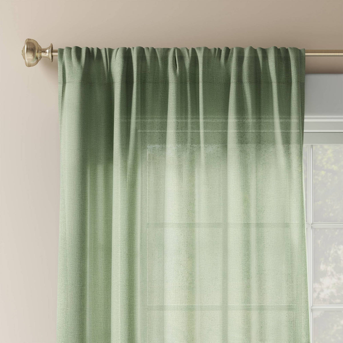 54"x84" Light Filtering Solid Farrah Window Curtain Panel Sage Green - Threshold - Product image 1