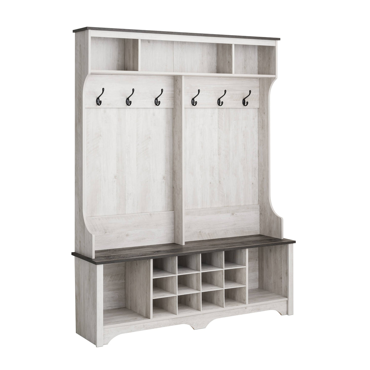 Prepac Rustic Ridge Washed White Entryway Cabinet 15.5" D x 60" W x 77" H - Product image 1