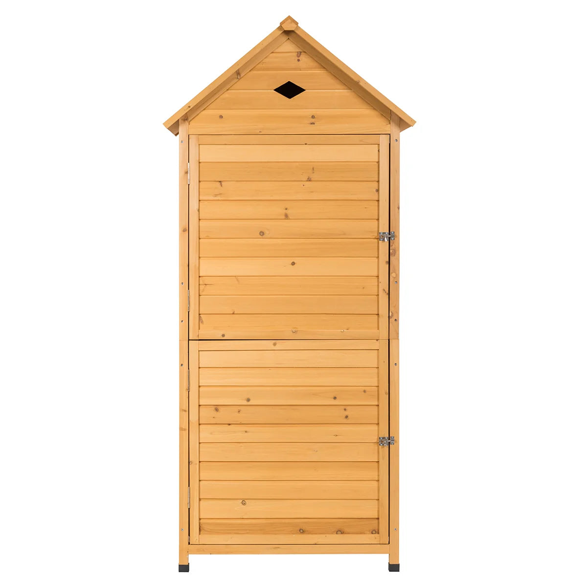 Outdoor garden shed with 5 shelves, lockable cabin in fir wood, galvanized sheet metal roof 20_0005485 -