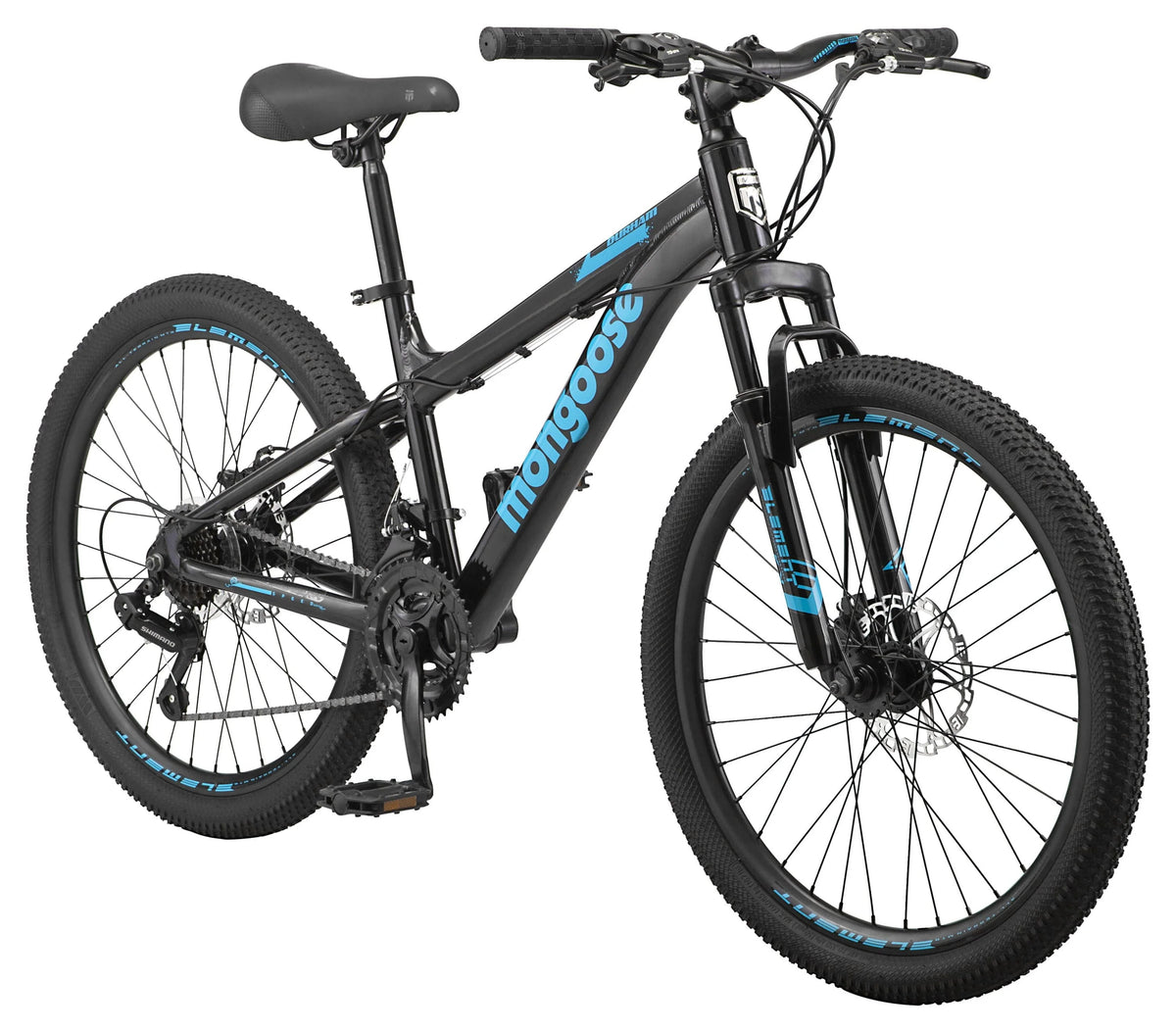 Mongoose 24" Durham Mountain Bike, 21 Speeds, Black - Product image 2