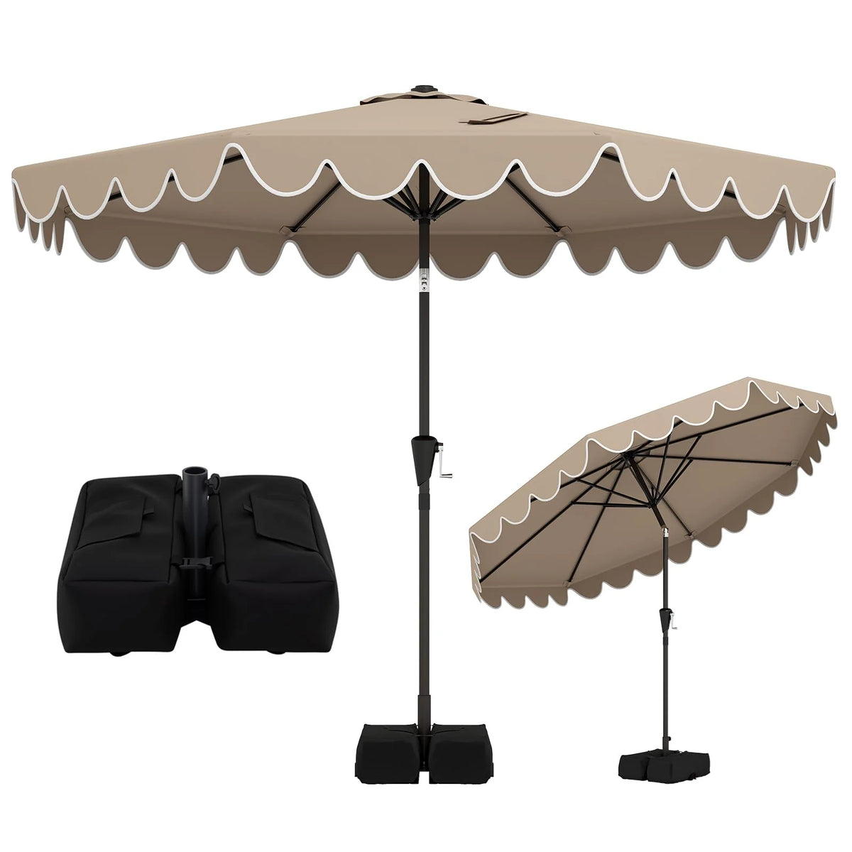 Tangkula 10 FT Patio Umbrella with Base Included with 2 Sandbags - Product image 11