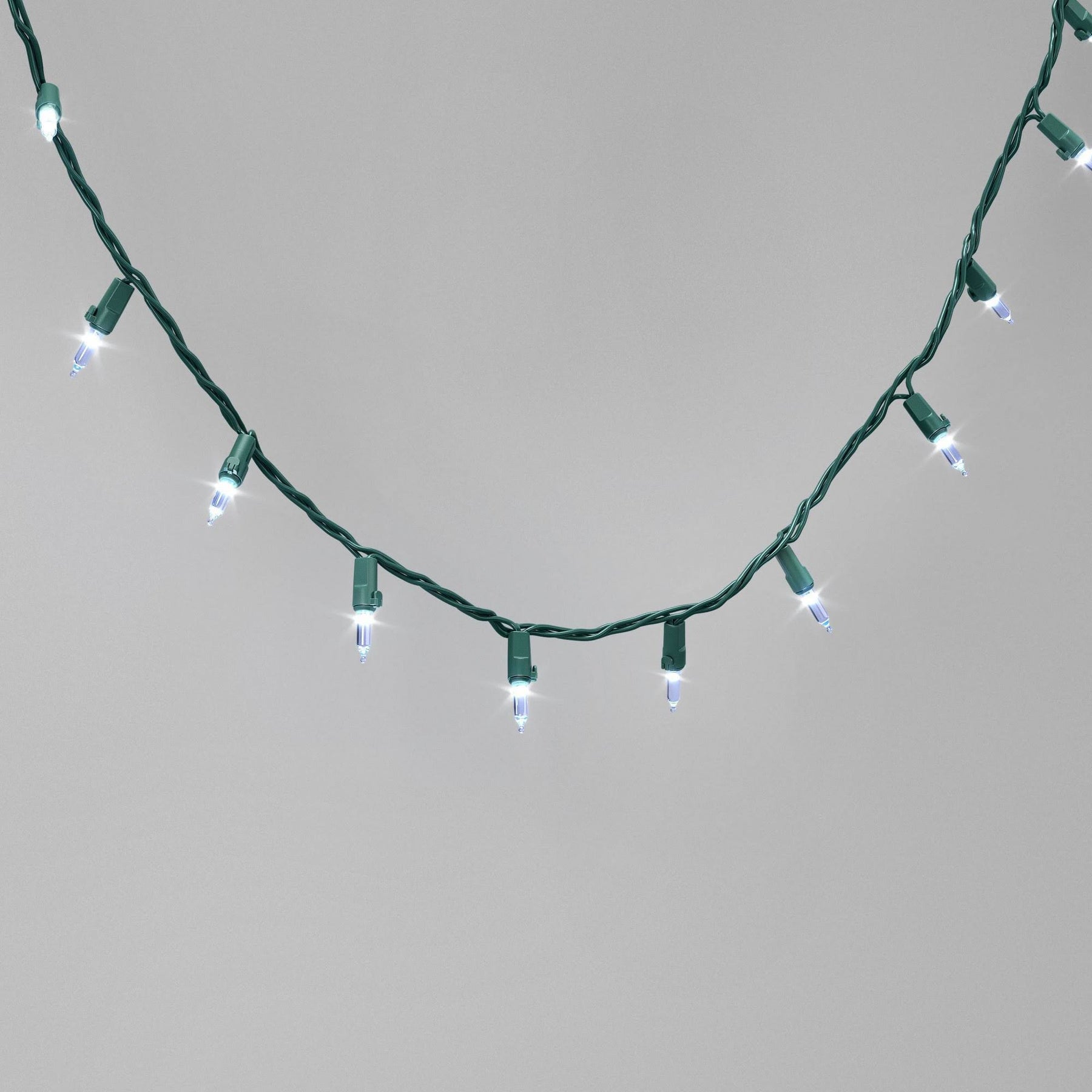 100ct LED Smooth Mini Christmas String Lights Cool White with Green Wire - Wondershop - Product image 1