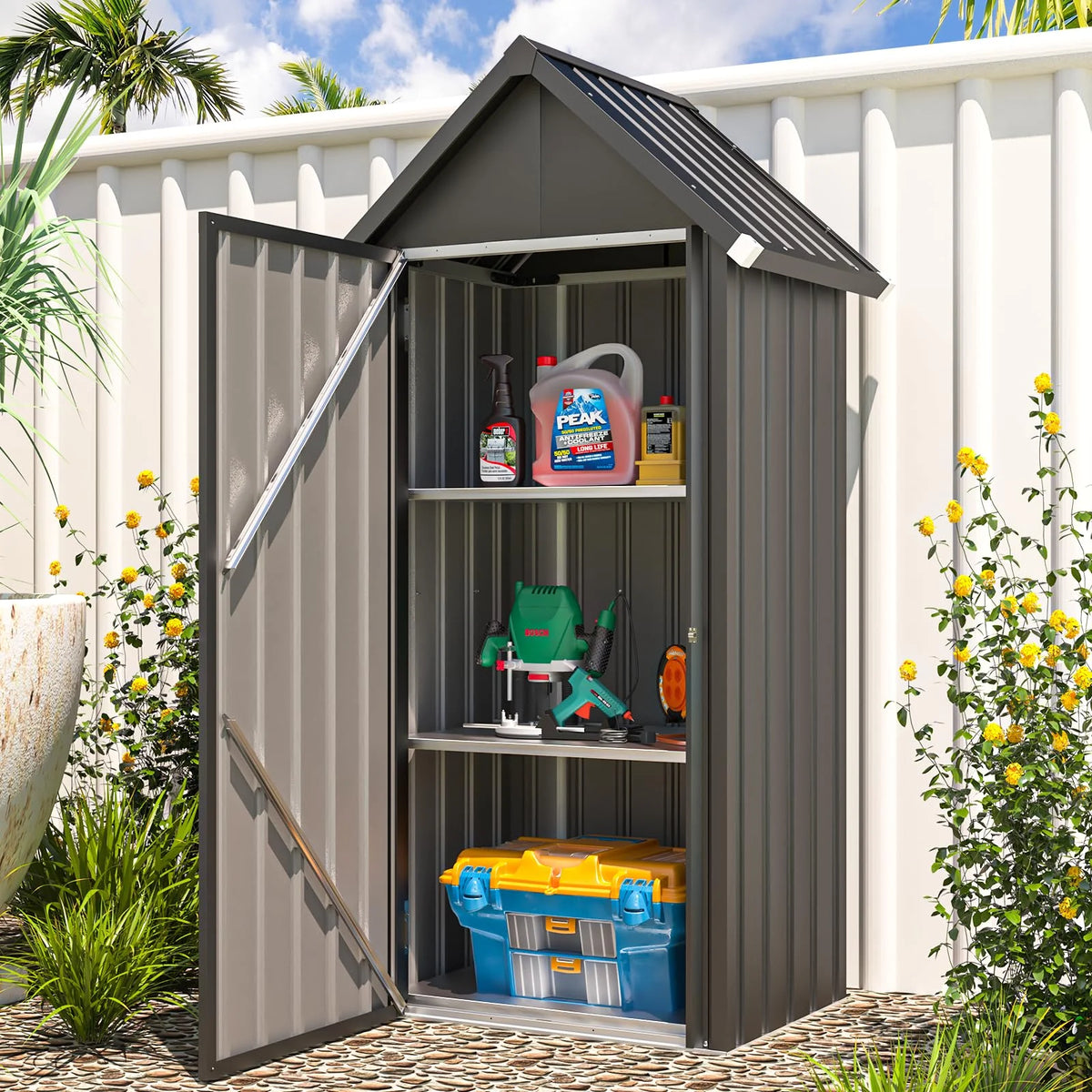 AECOJOY Vertical Outdoor Storage Cabinet with 2 Removeable Shelves - Product image 7