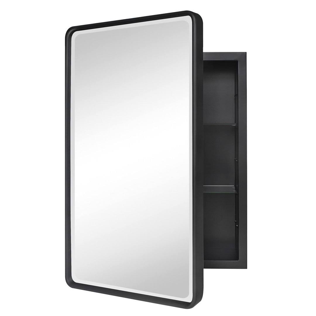 17 Stories A39BA38332624A249F6315583C1179BF Farmhouse Recessed Metal Bathroom Medicine Cabinets with Mirror - Product image 1