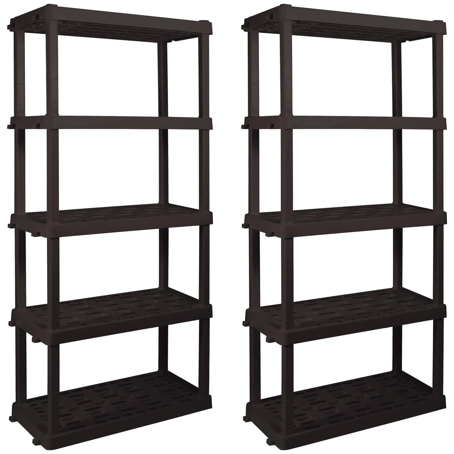 Hyper Tough Large 5 - Tier Shelving Unit, W36 x D18 x H74" Interlocking Multipurpose Organizer, Black - Product image 1