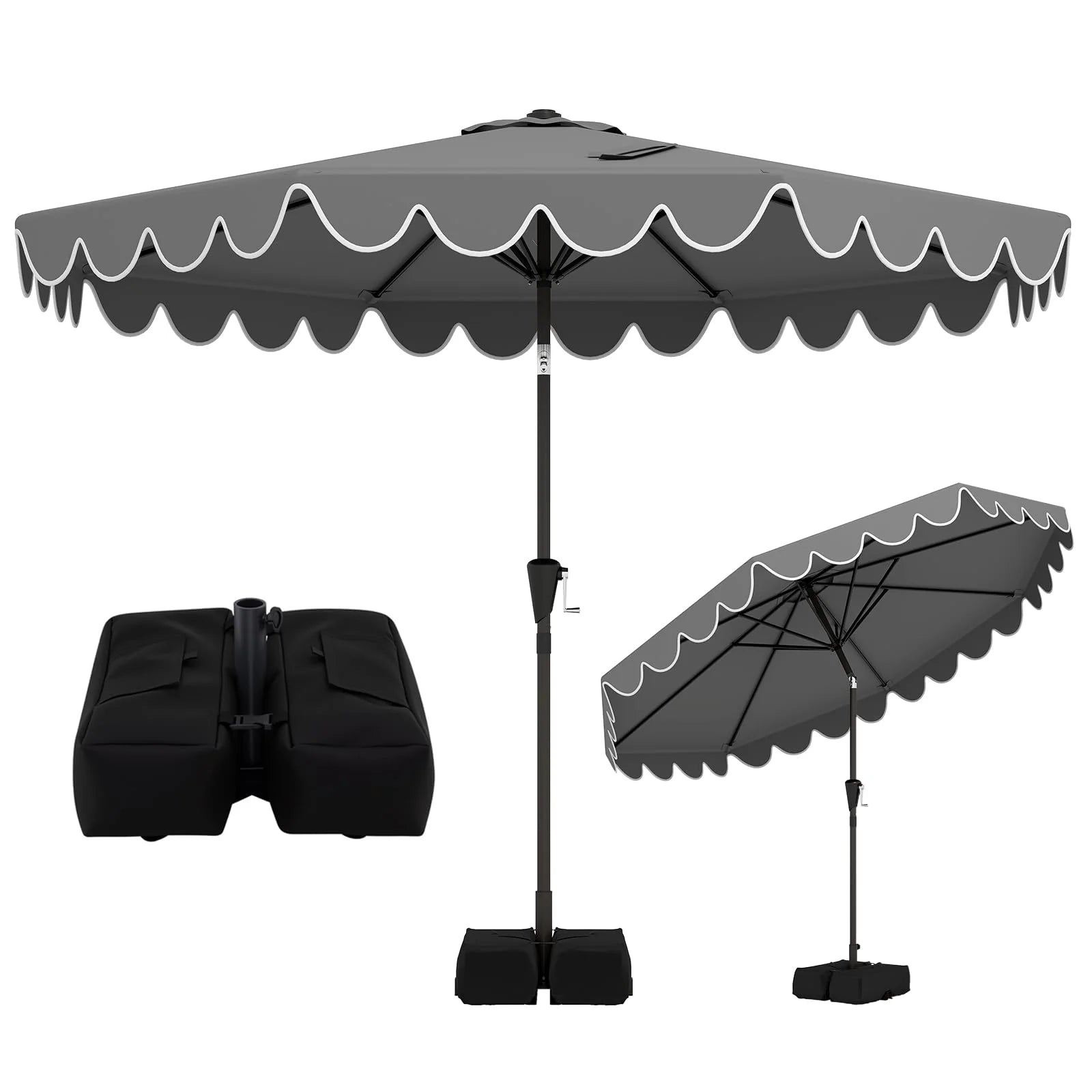 Tangkula 10 FT Patio Umbrella with Base Included with 2 Sandbags - Product image 12