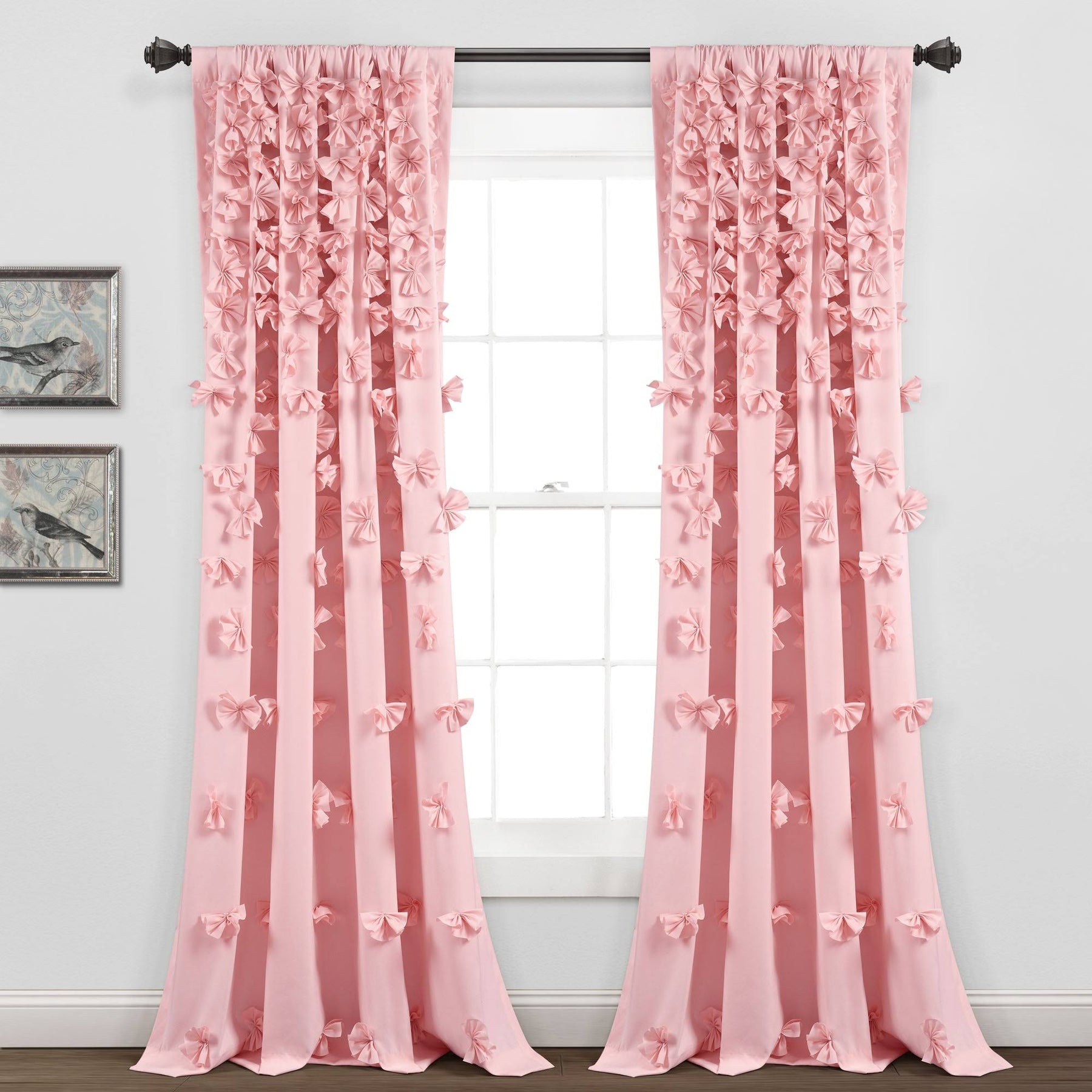 Lush Decor Riley Window Curtain Panel Pink Single 54x84 - Product image 1