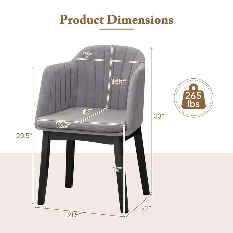 Set of 2/4 Upholstered Velvet Accent Dining Chairs with Curved Backrests, Detachable Cushion - Product image 10