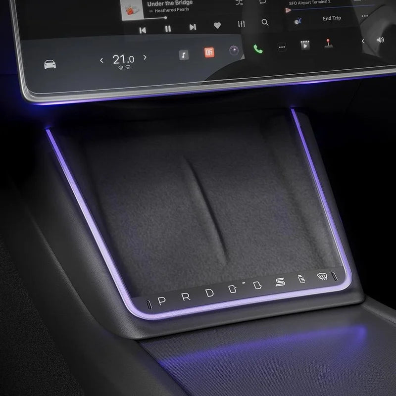 Wireless Charging Smart Button with Ambient Light for Model 3 Highland & New Model Y