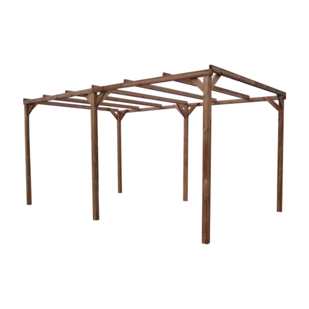 Pergola for Cars in Heat-Treated Wood 3 x 5 m