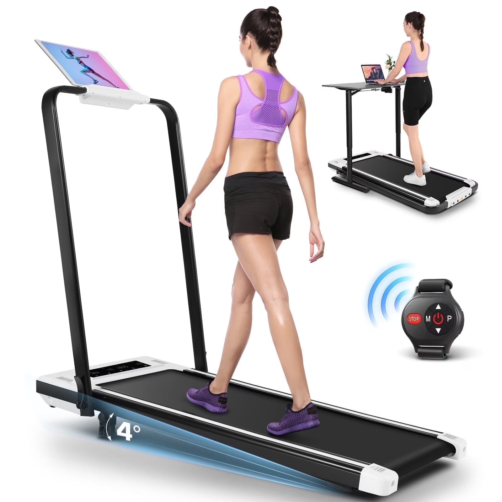 2 in 1 Walking Pad Treadmill with Incline, 2.5HP Under Desk Treadmill with Handle Remote Control & LED - Product image 7