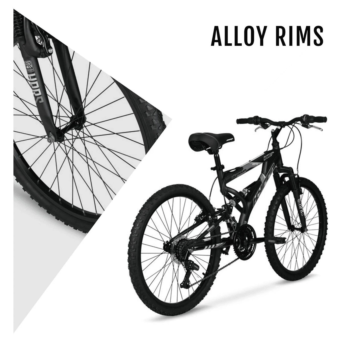 24" Hyper Bicycles Havoc Mountain Bike, Youth/Adult, Recommended Ages 10 - 14 Years Old, Black - Product image 5