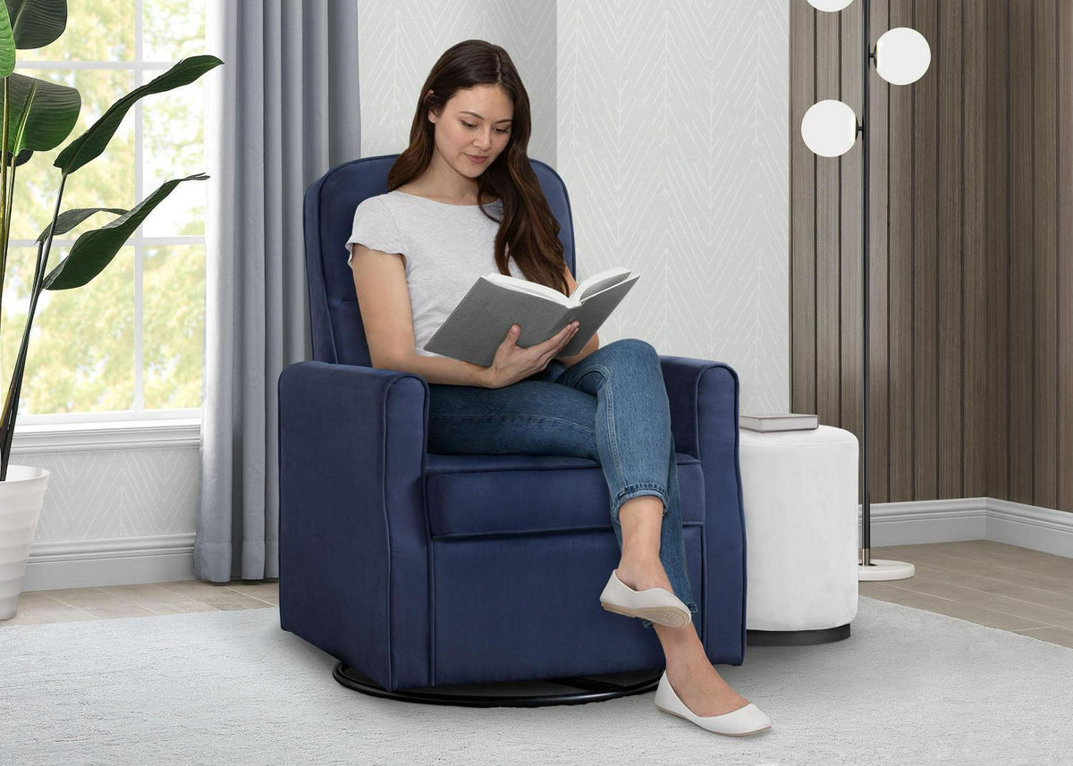 Delta Children Clair Slim Nursery Glider Swivel Rocker Chair. Navy - Product image 9