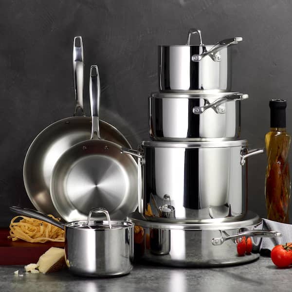 Gourmet Tri-Ply Clad 12-Piece Stainless Steel Cookware Set - Product image 2