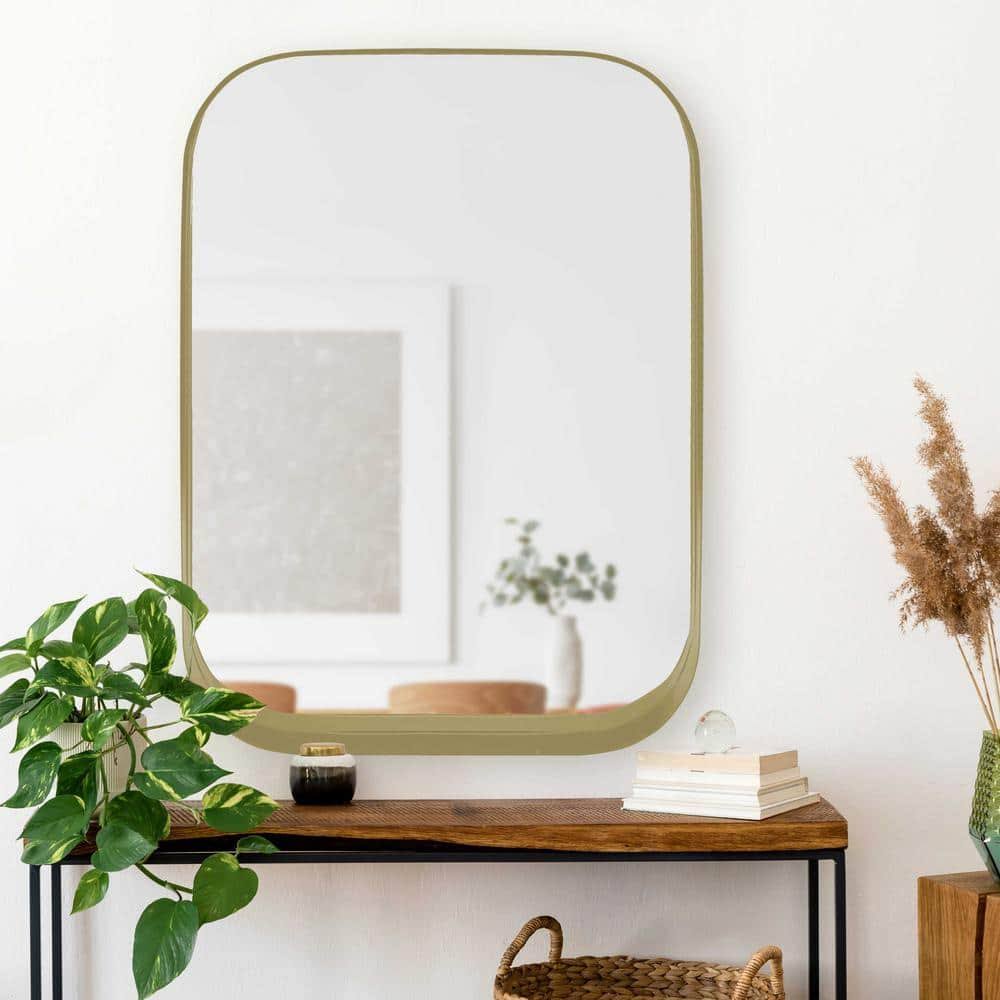Home Decorators Collection Medium Rectangle Gold Modern Mirror with Deep-Set Frame and Rounded Corners (32 - Product image 1