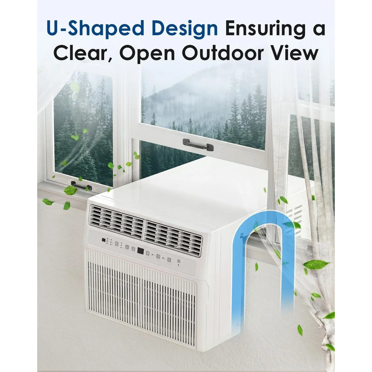 AECOJOY U-Shaped Window Air Conditioner 10, 000 BTU AC Unit with Full Window View, Cools 250 Sq. Ft - Product image 3