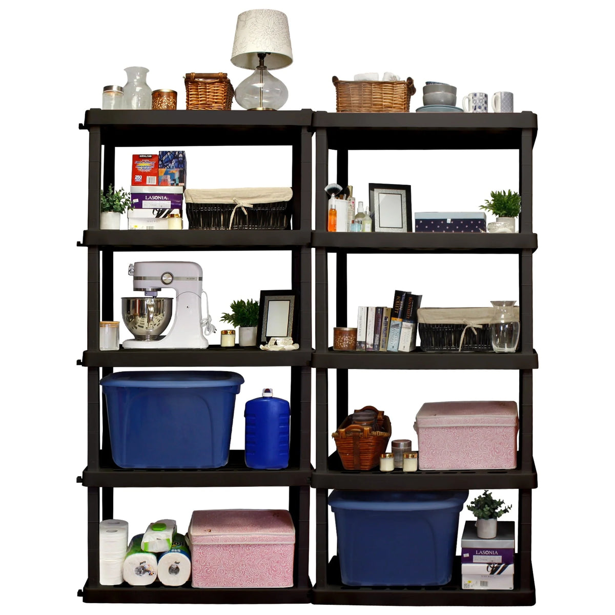 Hyper Tough Large 5 - Tier Shelving Unit, W36 x D18 x H74" Interlocking Multipurpose Organizer, Black - Product image 3