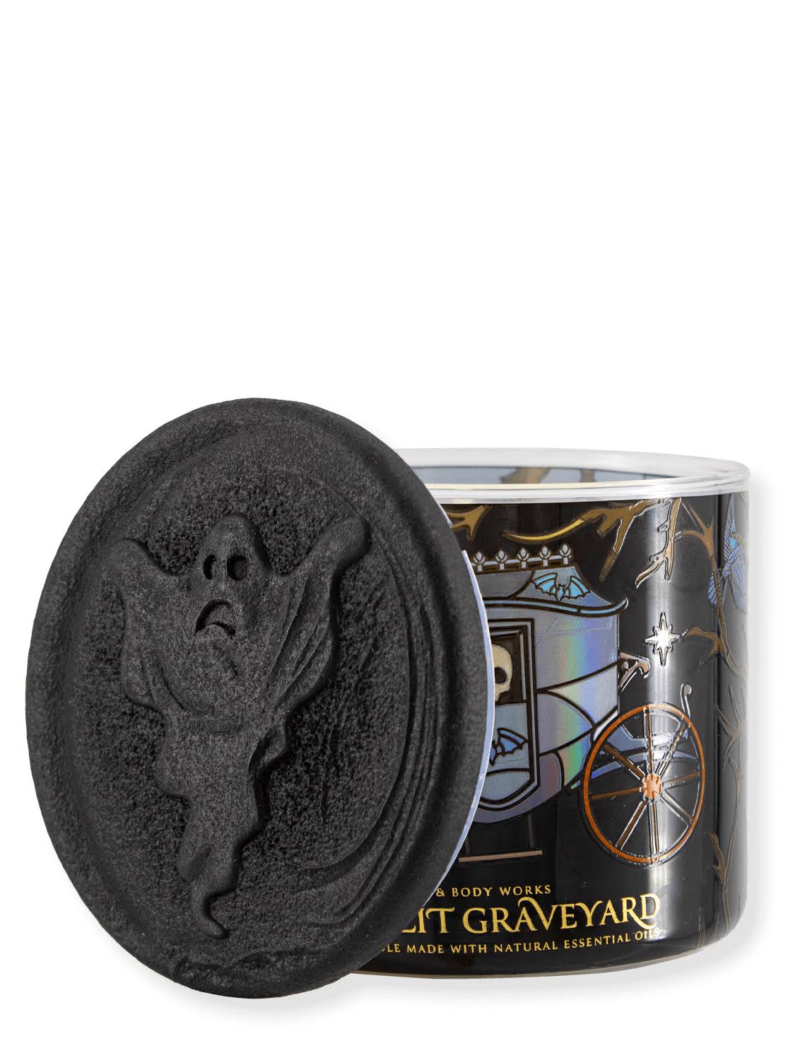 Bath & Body Works Accents - Moonlit Graveyard 3 Wick Candle - Color: Black/White - Size: Os - Product image 1
