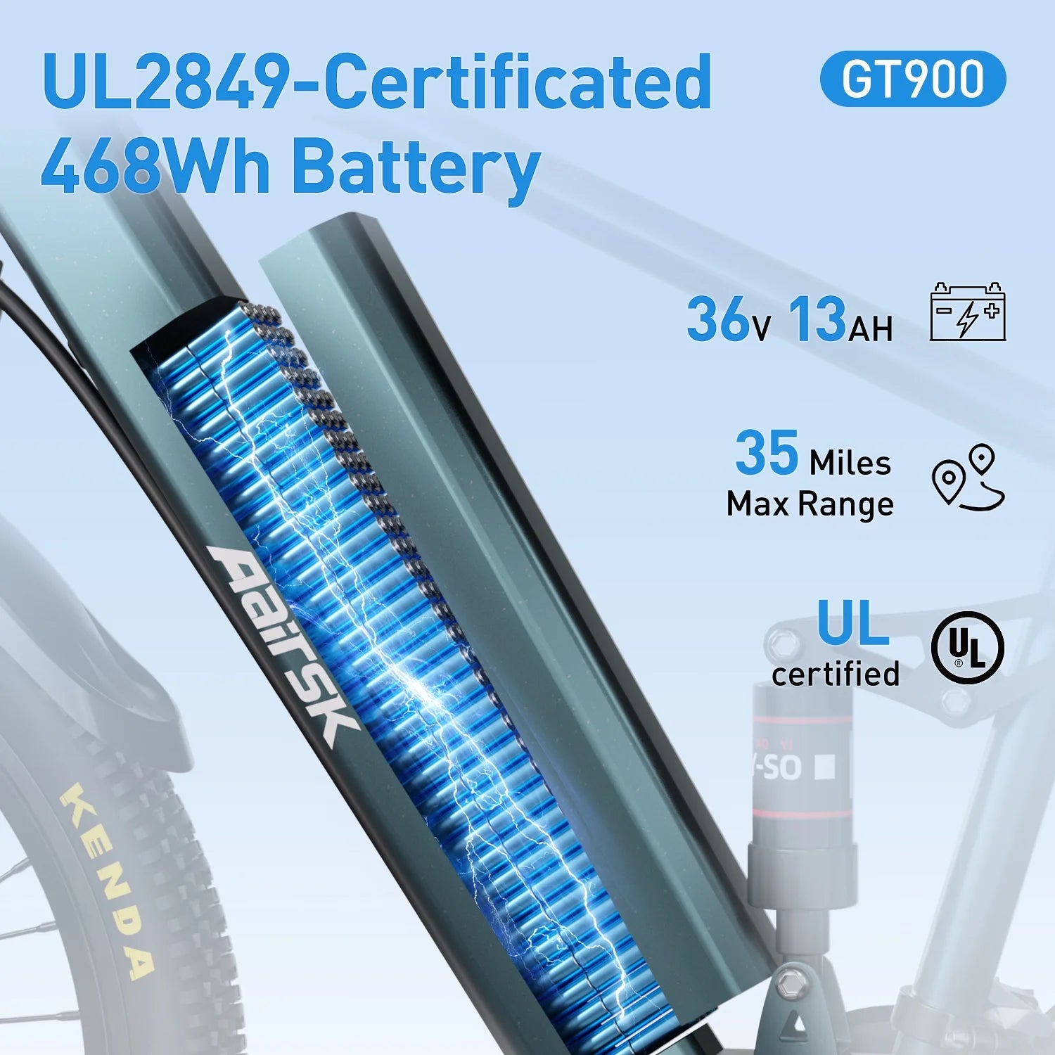 Aairsk 24'' Electric Bike for Adults, 400W E - Bicycle, Top Speed 25MPH, 36V 13AH Battery - Product image 2