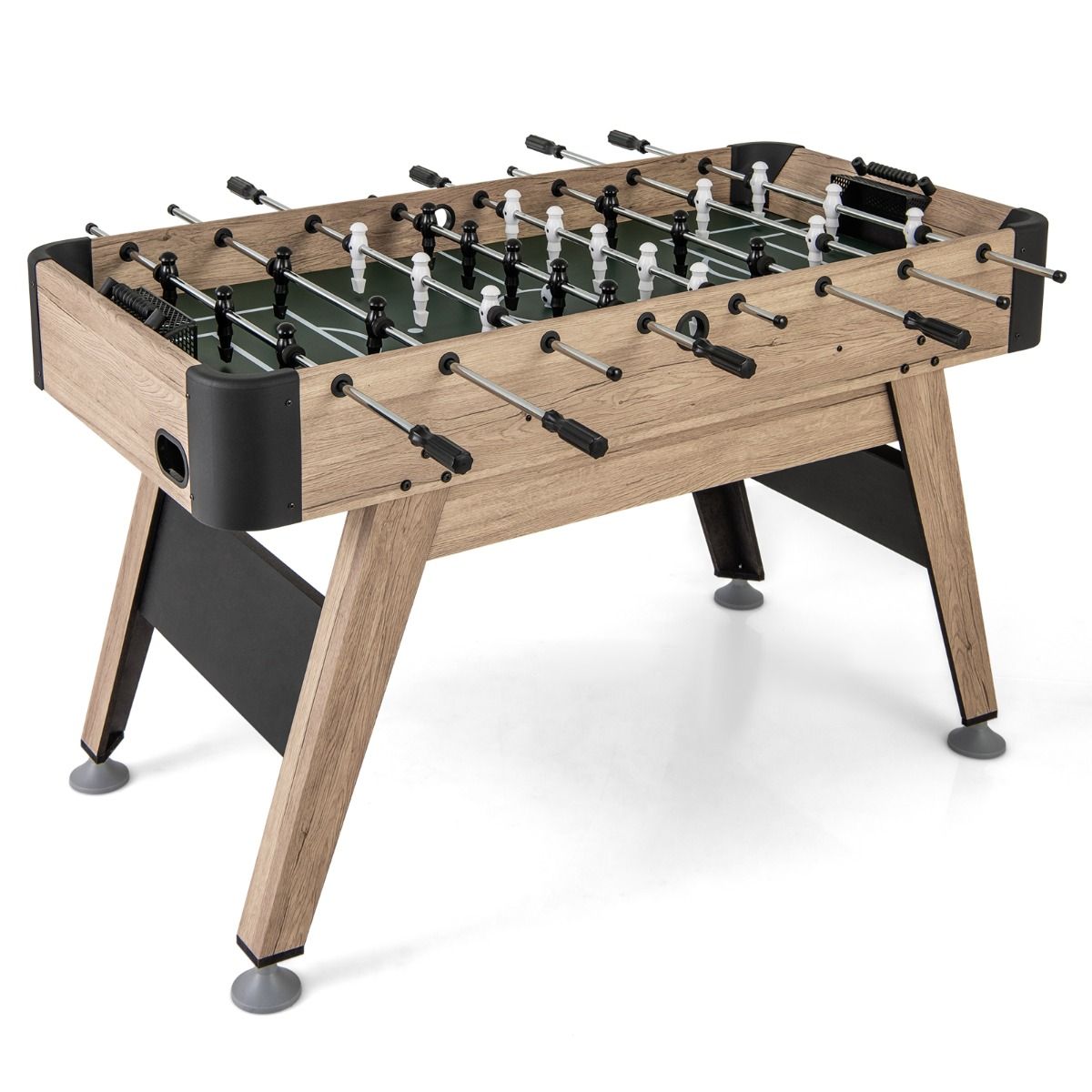 138 cm Foosball Table Arcade Football Game Table 2 Balls 26 Players 2 Score Markers Adjustable Feet -