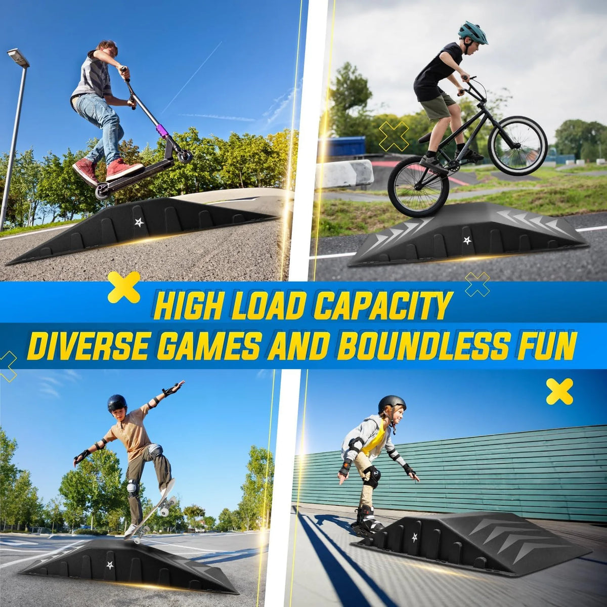 Yes4all Single - Piece Skateboard Ramp, Bike Ramp, Skate Ramp - Design for Beginners, More Durable, Safe - Product image 3