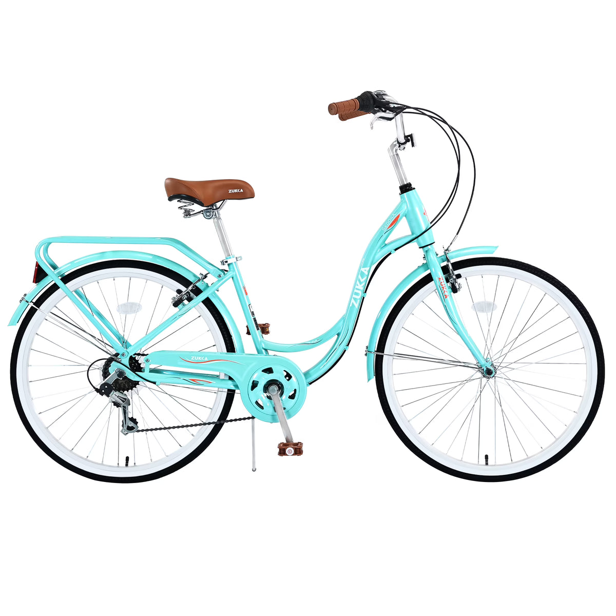26 in Women'S Bike, Adult Cruiser Bicycle Shimano 7 Speed Steel Frame City Commuter Bike for Ladies, Green - Product image 1
