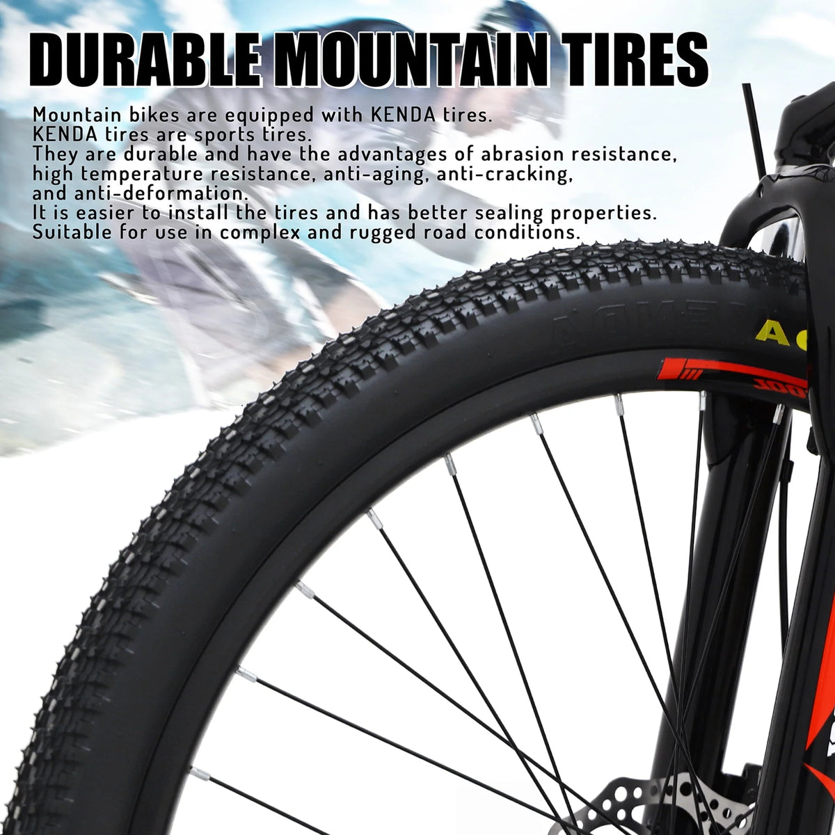 SOCOOL Mountain Bikes for Adults 26'' Bicycle, 21 - Speed - Orange & Black - Product image 5