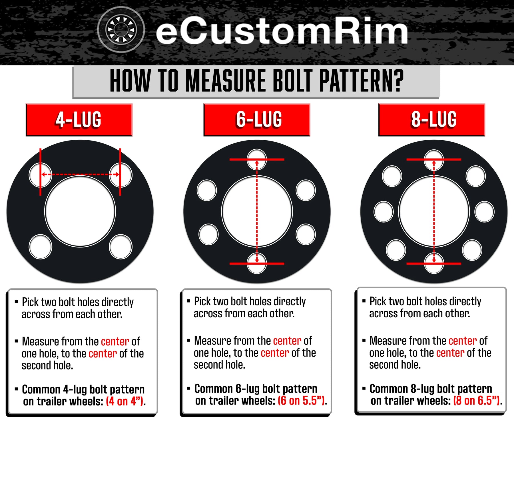 Ecustomrim 2 - Pack Trailer Tires on Rims 4.80 - 12 480 - 12 4.80 x 12 Load B 4 Lug White Wheel - Product image 6