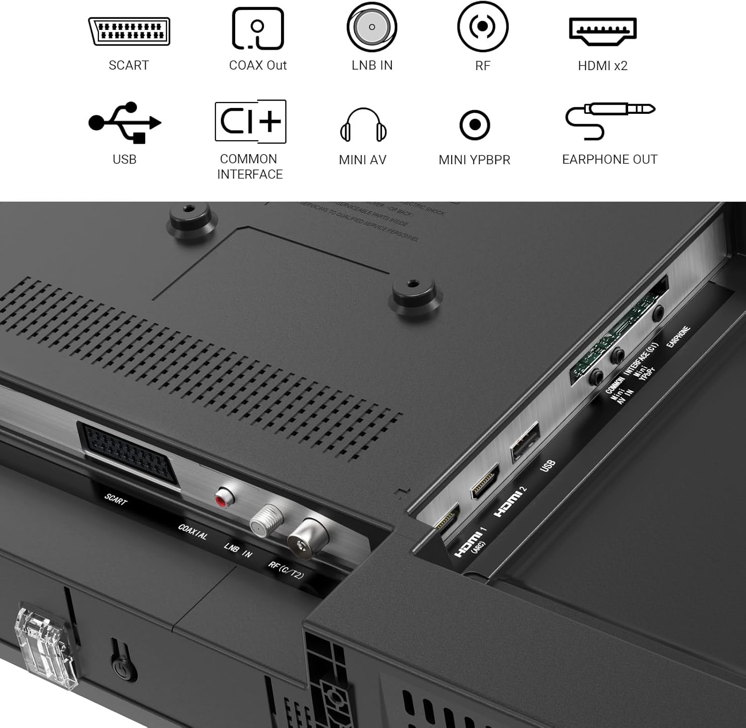 TuTu Televisions 32 Inches (80 cm) LED Central Stand TV HD Ready Triple Tuner (DVB-C / T2 / S2) HDMI x2 CI+ Media Player USB 2.0 Hotel Mode Dolby Audio 2024