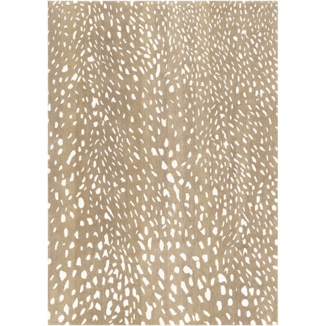 Jona Animal Print Handmade Tufted Wool Light Brown/Tan/Cream Area Rug Birch Lane Rug Size - Product image 1