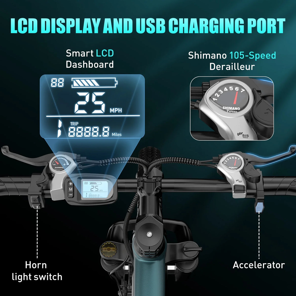Aairsk 24'' Electric Bike for Adults, 400W E - Bicycle, Top Speed 25MPH, 36V 13AH Battery - Product image 6