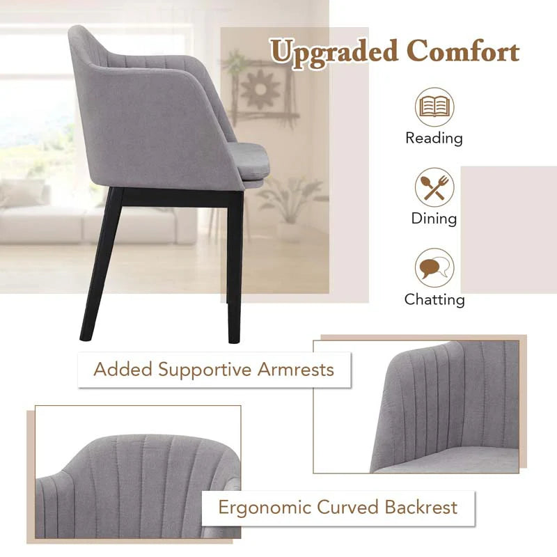 Set of 2/4 Upholstered Velvet Accent Dining Chairs with Curved Backrests, Detachable Cushion - Product image 7