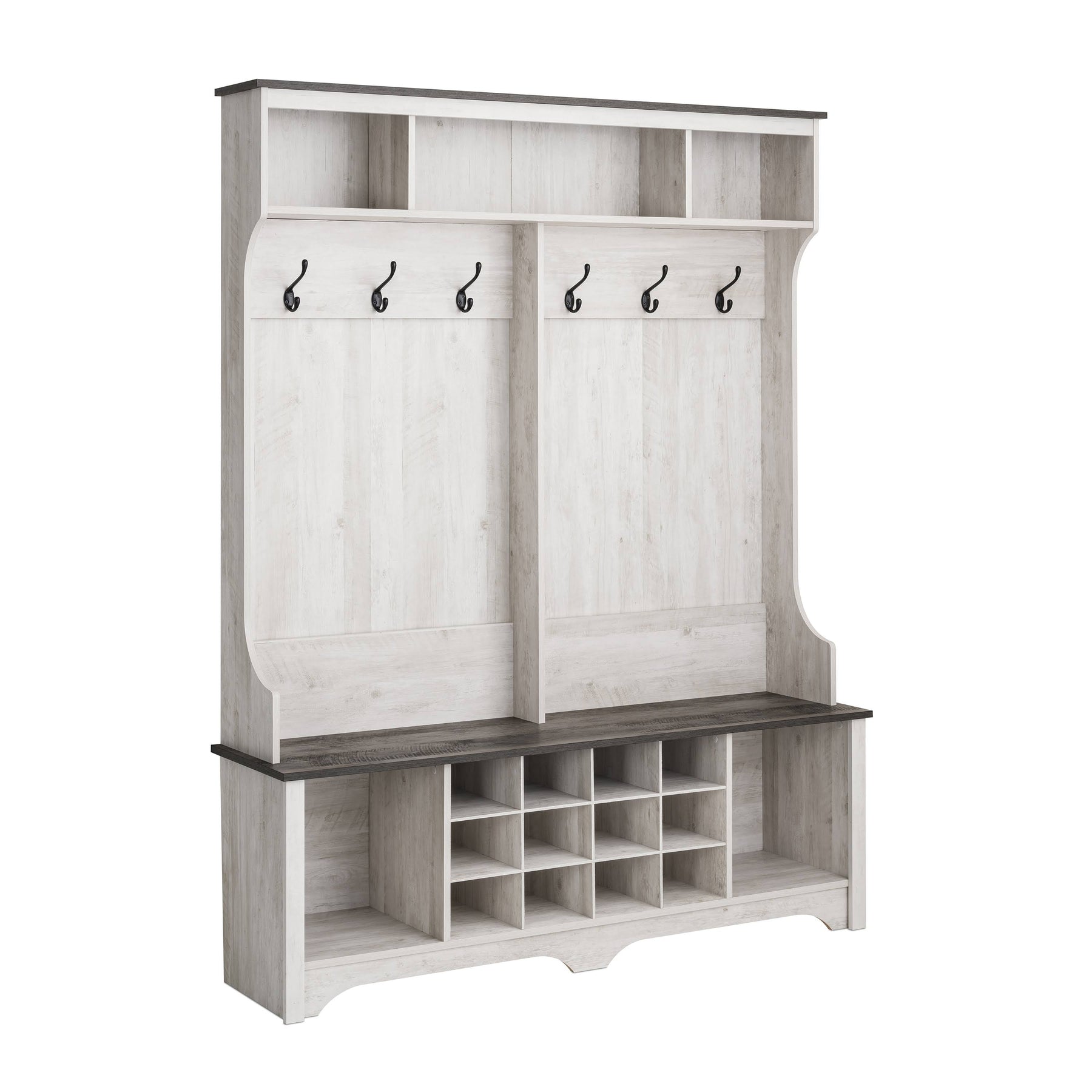 Prepac Rustic Ridge Washed White Entryway Cabinet 15.5" D x 60" W x 77" H - Product image 1