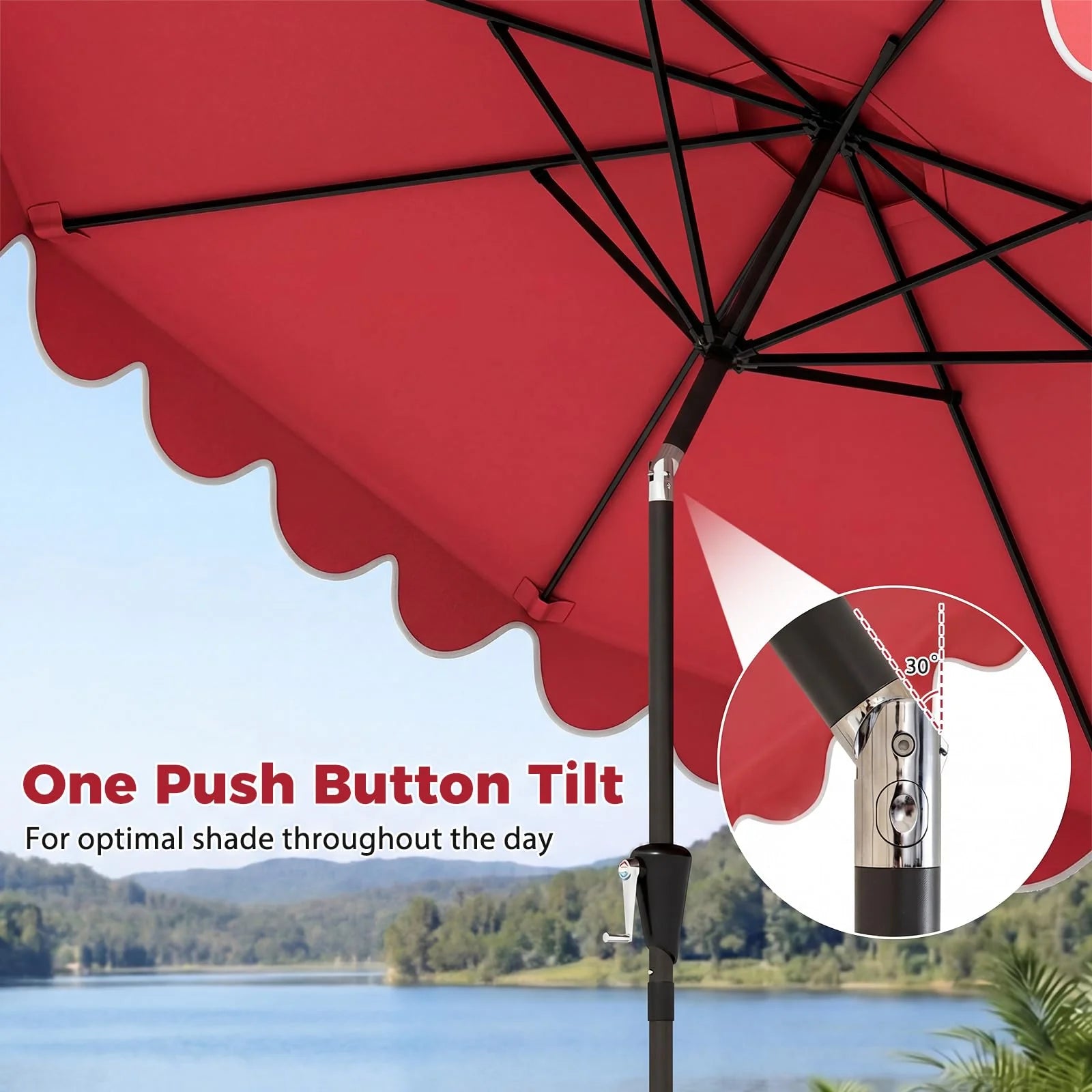 Tangkula 10 FT Patio Umbrella with Base Included with 2 Sandbags - Product image 8