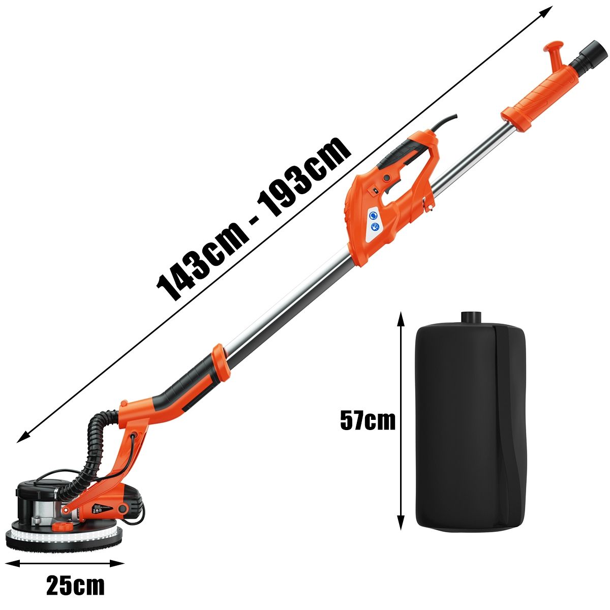 750W Plasterboard Sander with LED Light 6 Variable Speeds 800-1750 rpm -