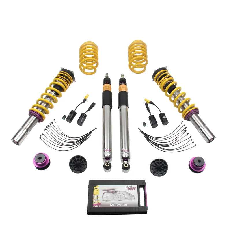 KW Suspensions 352100AW KW V3 Coilover Kit Bundle - Audi A4 (B9) Sedan 2WD with electronic dampers